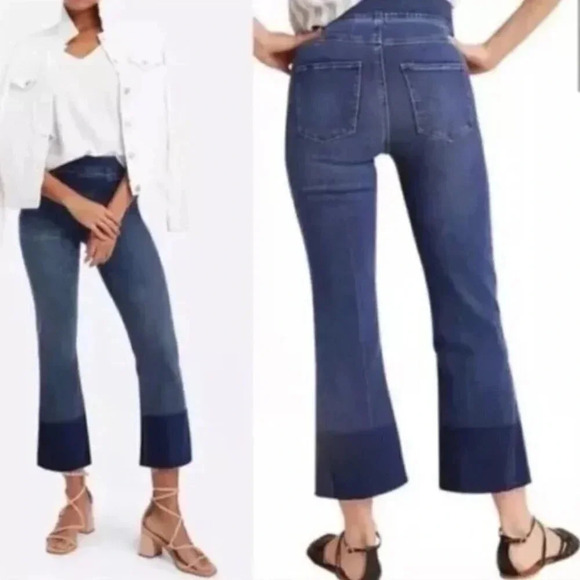 Spanx Jeans Cropped Kick Flare Denim Jegging - Picture 1 of 8